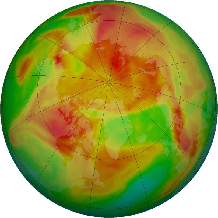 Arctic ozone map for 21 April 2001